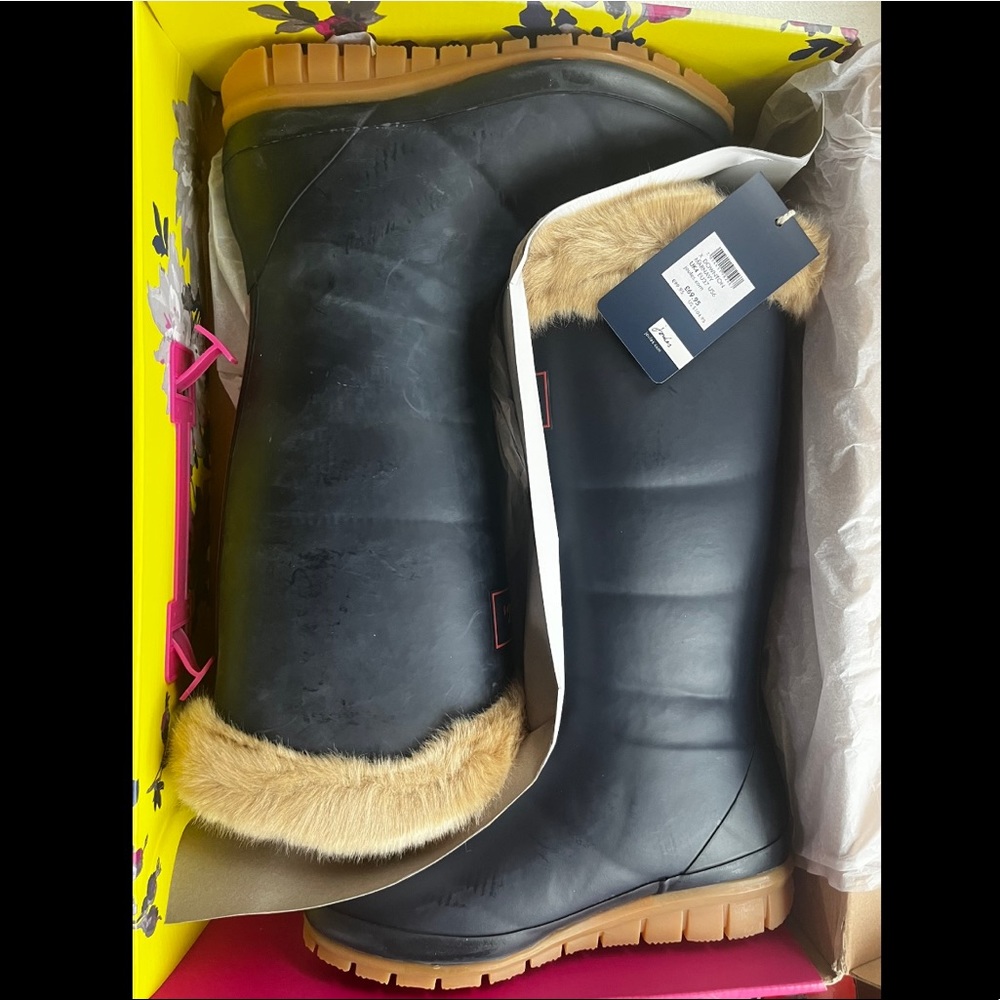 Joules fur trim boots